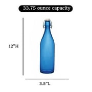 Bormioli Rocco Giara Bottle, 33.75-Ounce, Blue
