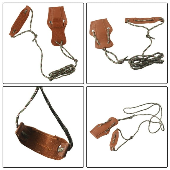 sailesiti Leather Bow Stringer Rope Install Tool Recurve Bow Longbow Bowstringer
