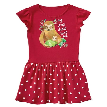 

Inktastic My Great Uncle Loves Me Cute Sloth and Baby Gift Baby Girl Dress