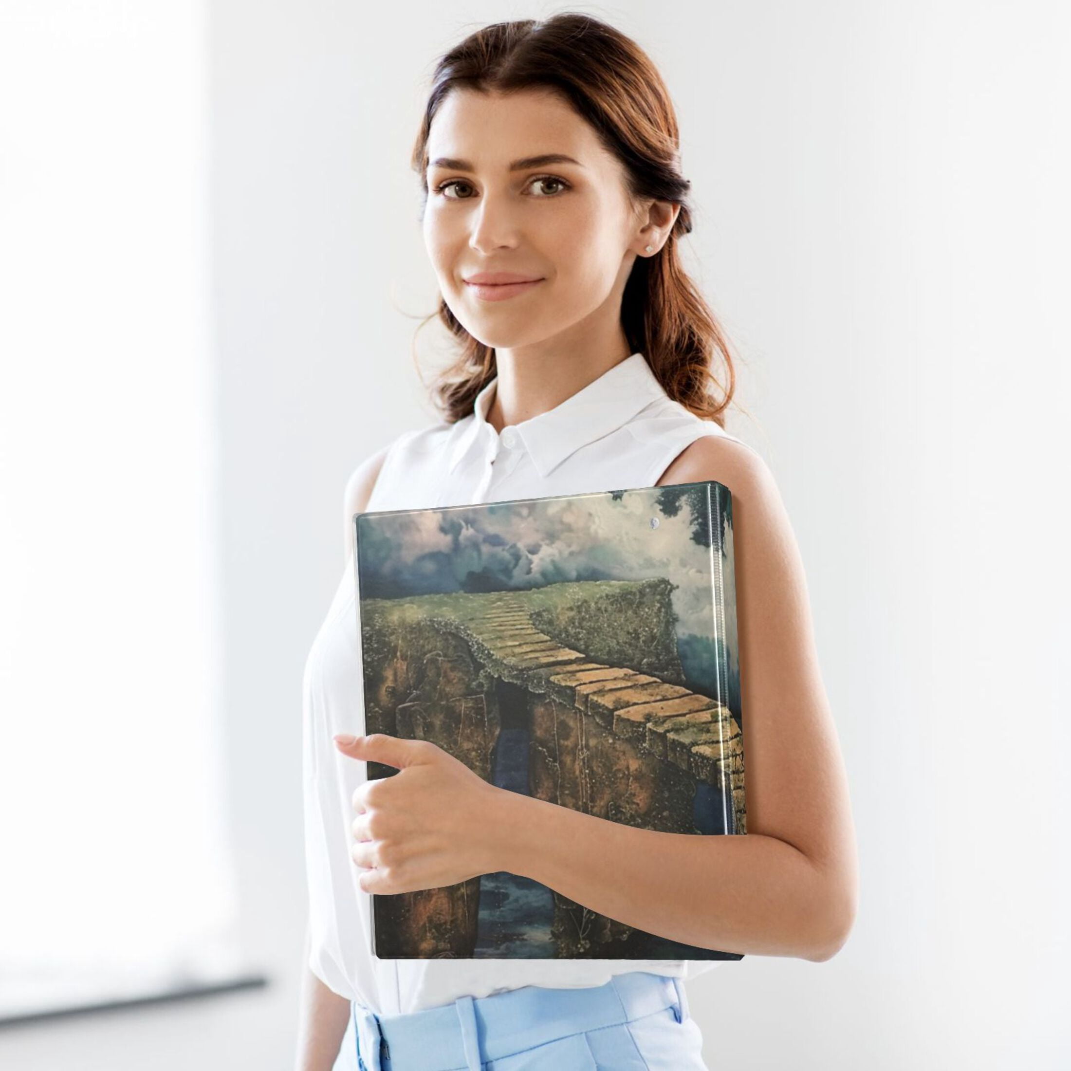 Bridge 3 Ring Binders 1.5 inch Hardcover File Folders with Interior Pockets A4 Size Organizer for School Office Hospital