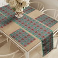 thumbnail image 2 of Ambesonne Modern Table Runner & Placemats, Skull Gothic, Placemat 4 pcs + Runner 14"x72", Jade Green Magenta, 2 of 2