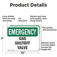 thumbnail image 2 of (2 Pack) Gas Shutoff Valve OSHA Emergency Sign 10 Inch X 7 Inch Indoor / Outdoor Rust-Free Aluminum Metal Signs for Workplace, Workshop, and Construction Site, Made in the USA, 2 of 8