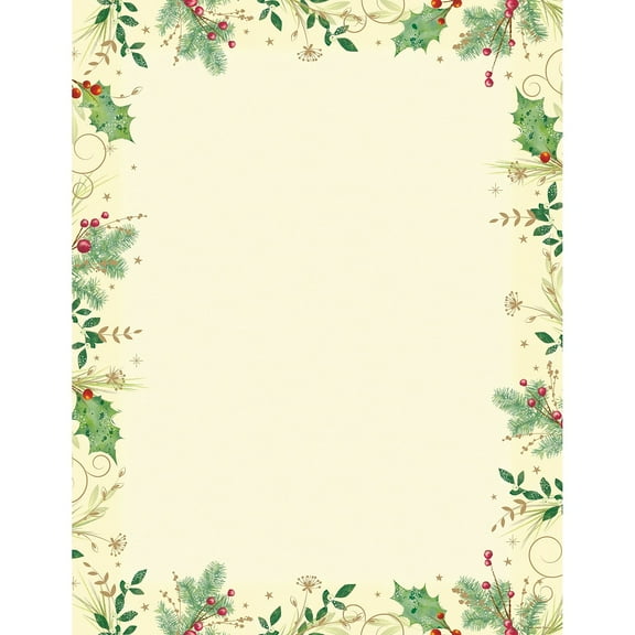 Great Papers Holiday Stationery Holly Branches 80/Count (2013242)
