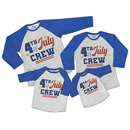 

7 ate 9 Apparel Matching Family 4th of July Shirts - 4th of July Crew Blue Shirt 12 Months