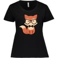 thumbnail image 3 of Inktastic Cute Hipster Fox Women's Plus Size T-Shirt, 3 of 5