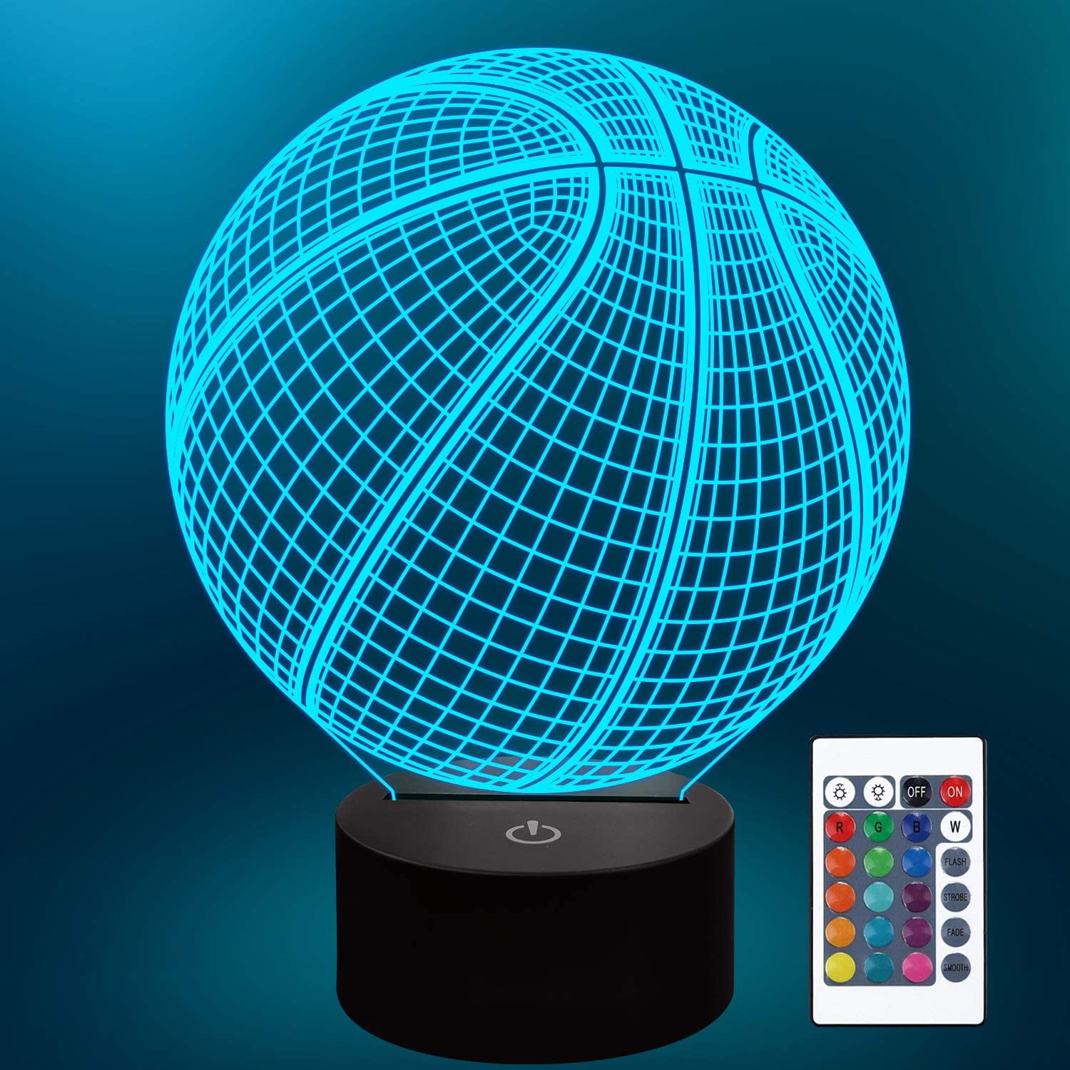 Basketball 3D Lamp Birthday Gift Night Light,16 Colors Changing &Remote Control 