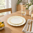 Scalloped Pearlware Rim 60plastic Plates Scalloped With Rim For Party - Walmart.com