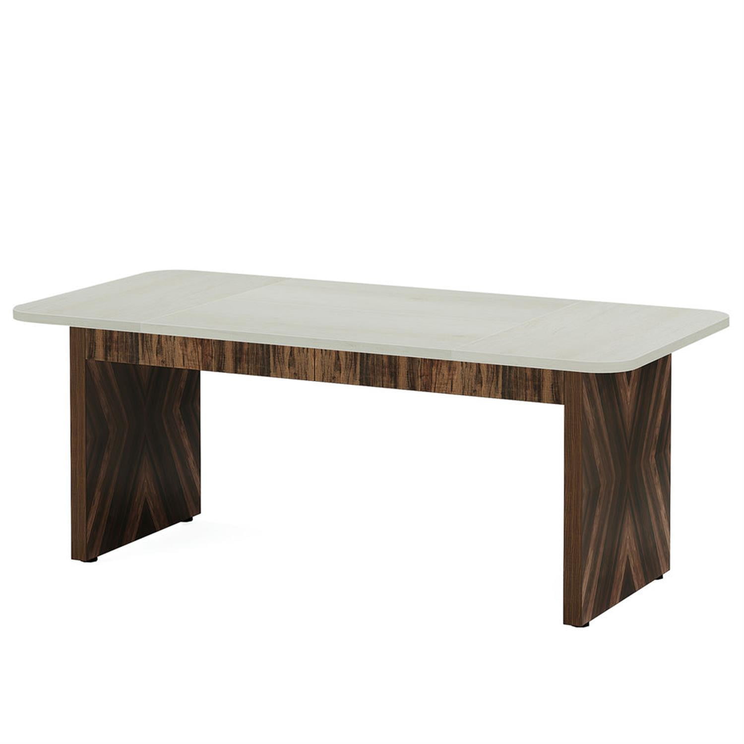 Demi Bonn 70" Wood Executive Computer Desk, Modern Duty Study Writing Gaming Table for Home Office, Rectangle Workstation, Brown