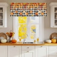 thumbnail image 2 of Thanksgiving Orange Pumpkin Valances for Windows, 42 x 18in, Autumn Orange Brown Leaf Black And White Geek Rod Pocket Kitchen Valance Curtain Light Filtering Window Treatments for Living Room Bedroom, 2 of 7