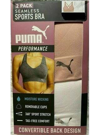 Puma, Intimates & Sleepwear, Puma Womens Grey Seamless Sports Bra  Adjustable Straps Moisture Wicking Us L
