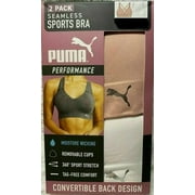 PUMA Women Sports Bra, 3-Pack Size: XL, Color: Pink/Blue/Black