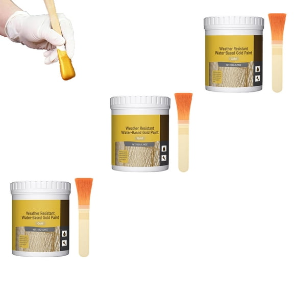 Water-Based Weather-Resistant Gold Paint, Water-Based Shiny Gold Leaf Paint, Acrylic Paint Metallic Gold, Antique Gold Liquid Paint for Arts, Paintings and Crafts