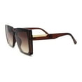 thumbnail image 3 of Womens 90s Designer Rectangle Butterfly Inset Lens Diva Sunglasses All Brown, 3 of 4