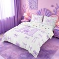 thumbnail image 2 of meiyoeat Ribbon Bowknot Monogrammed M Bedding,Watercolor Coquette Letter Design Duvet Cover Full For Girl,Reversible,3 Pieces,1 Duvet Cover and 2 Pillowcases, 2 of 6