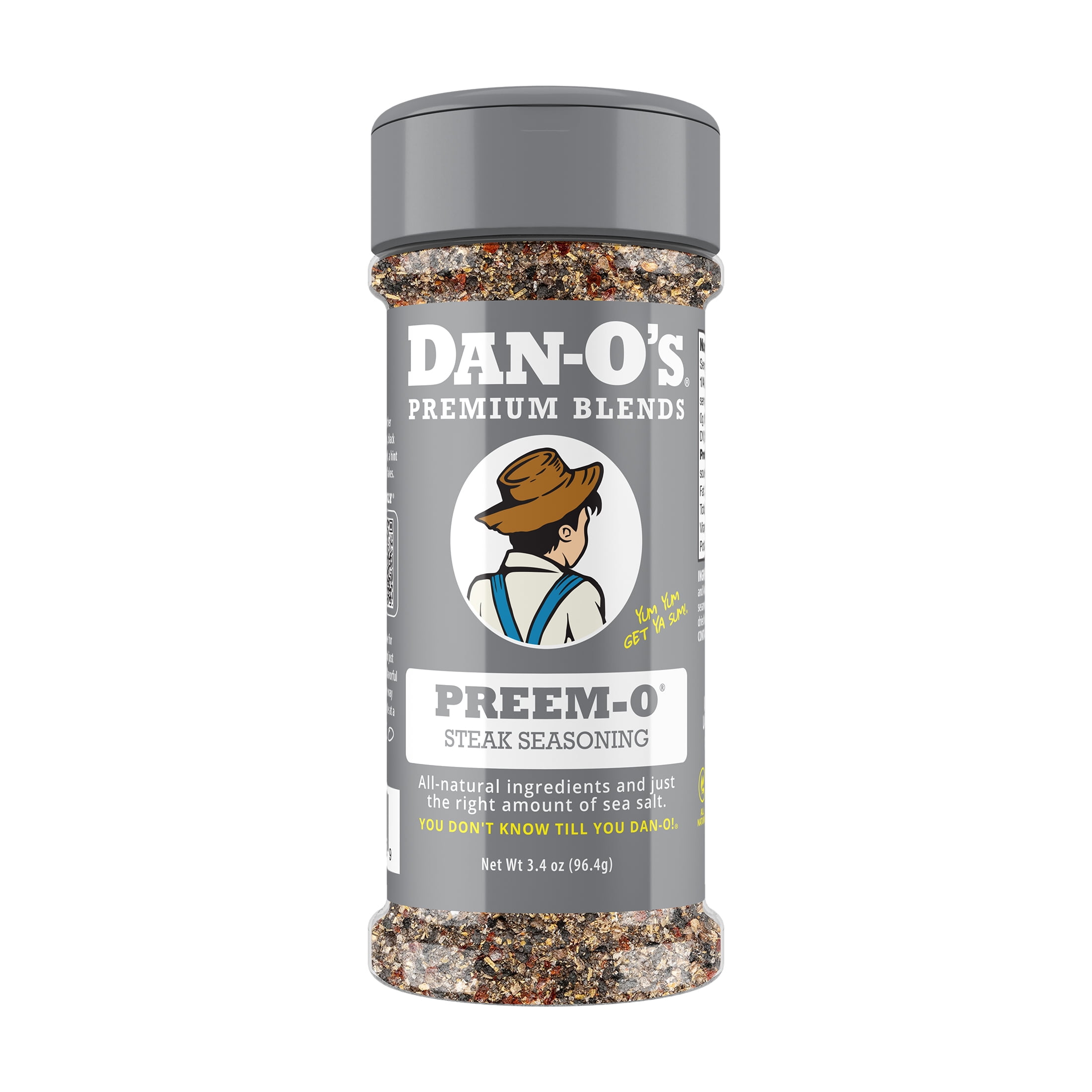 (2 pack) Dan-O's® Preem-O® Seasoning - All-Purpose Steak & Meat Seasoning - Great for cooking & grilling anything - Small bottle (3.4 oz)