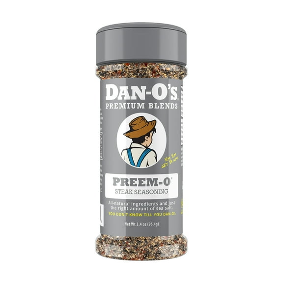 Dan-O's® Preem-O® Seasoning - All-Purpose Steak & Meat Seasoning - Great for cooking & grilling anything - Small bottle (3.4 oz)