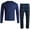 Navy/Blue Green Plaid, variant on Mens Pajama Sets - 2 Piece Thermal Waffle Shirt & Polar Fleece Plaid Pajama Pants (S–XL)