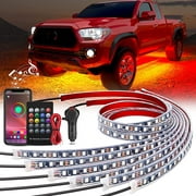 Nilight 6Pcs Car Underglow Neon Accent Strip Lights 300 LEDs RGB Multi Color DIY Sound Active Function Music Mode with APP Control and Remote Control for Car Van SUV Truck, 2 Years Warranty