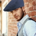 thumbnail image 2 of Women Spring and Autumn British Solid Color Knitted Plain Cap French Chef Hat One Size, 2 of 5