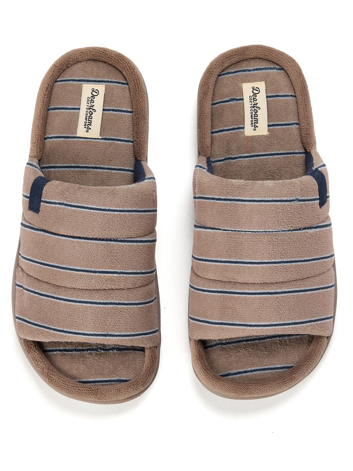 Dearfoams Cozy Comfort Men's Striped Slide Slippers