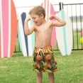 thumbnail image 4 of FORMRS Boys Swim Trunks Quick Dry Mesh Liner Boardshorts Sizes XS-XL, Green Retro Leaves, 4 of 7
