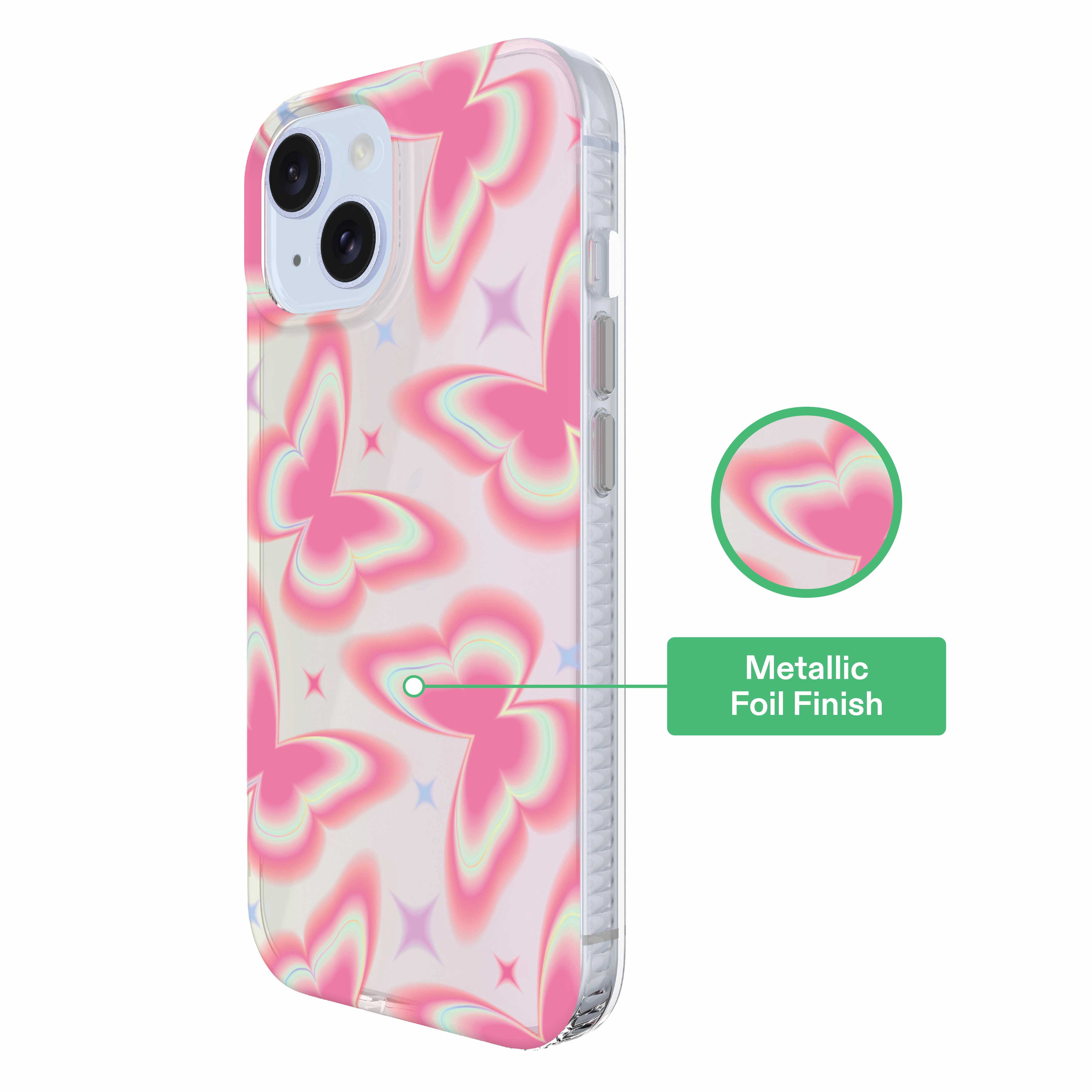 onn Retro Butterfly Phone Case for iPhone 17e / iPhone 16e / iPhone 15 / iPhone 14 / iPhone 13