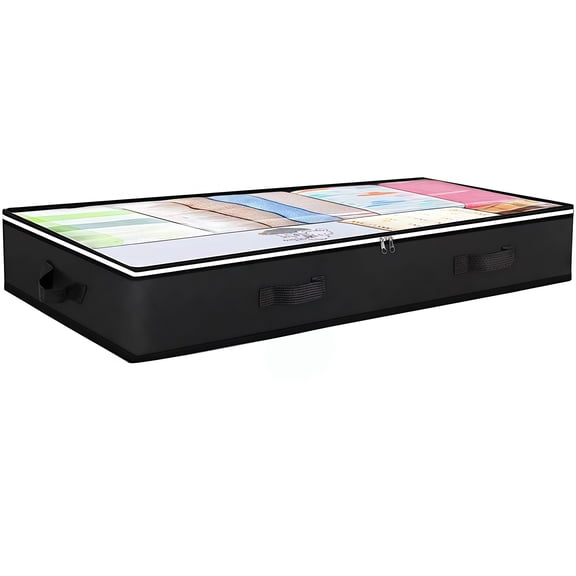 Heavy-duty under-bed storage bag Foldable storage box with large transparent window suitable for closets Dorm bedding clothes
