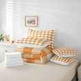 thumbnail image 4 of Erosebridal Abstract Grid Bed in a Bag Full size,Geometric Buffalo Bed Set,Orange White Bedding Full Size,Ultra Soft Plaid Bedroom Decorative,7-Piece, 4 of 6