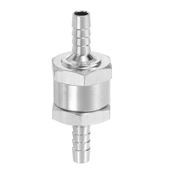 6mm (1/4") Fuel Check Valve, Non-Return Inline One Way Check Valve, Silver