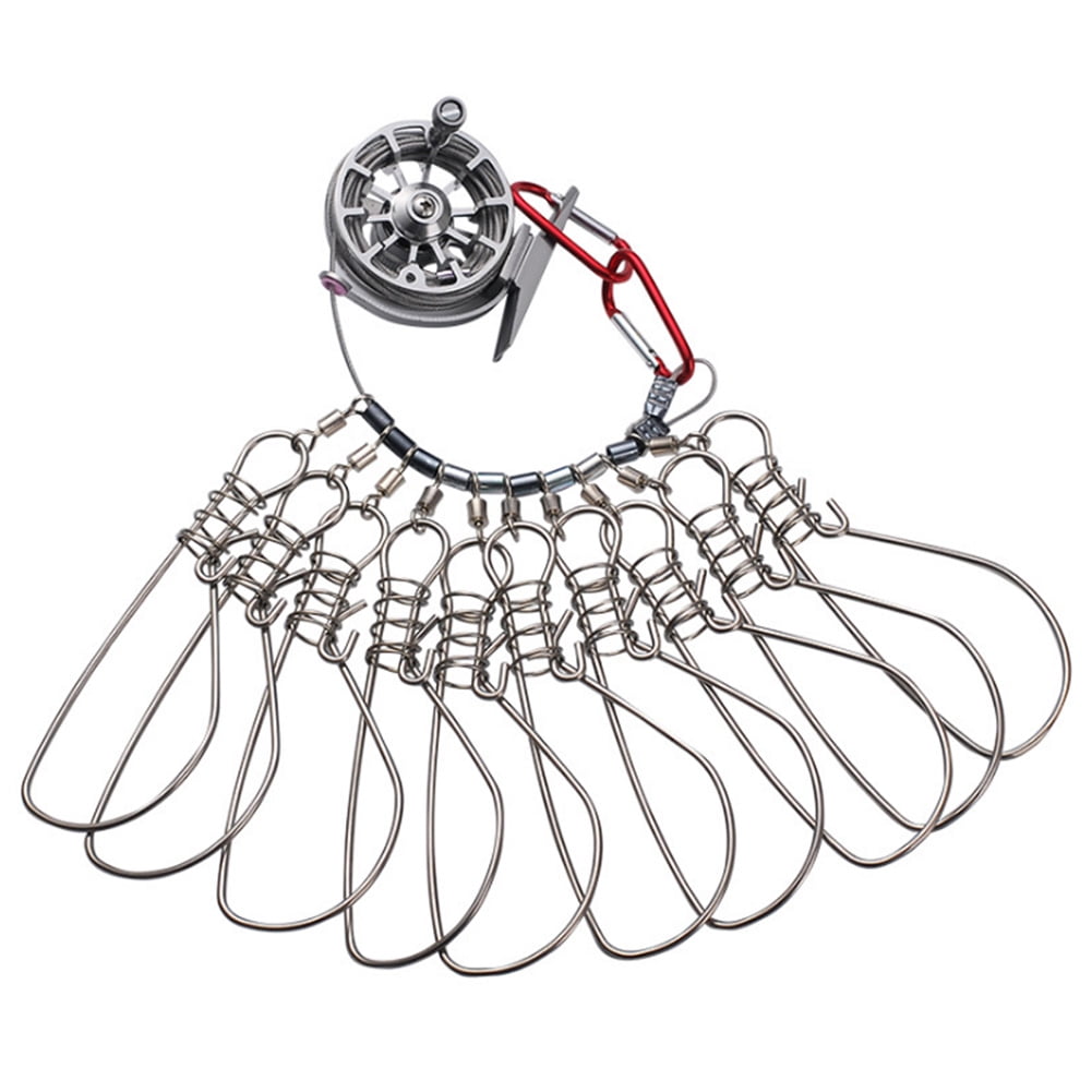 DIY Live Fish Lock Buckle with Reel Float Stainless Steel Snaps Fishing