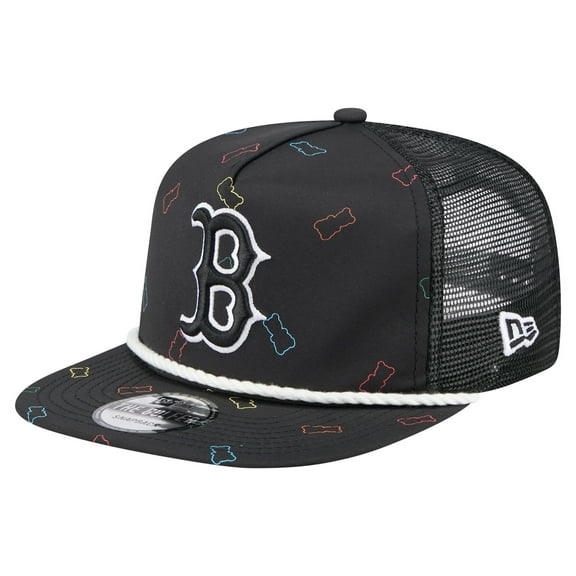 Men's New Era  Black Boston Red Sox Gummy Golfer Trucker Adjustable Hat
