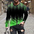 thumbnail image 1 of Blusas y camisas de manga larga con cuello redondo para hombre, blusa informal de manga larga con cuello redondo y estampado., 1 of 5