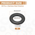 thumbnail image 2 of Uxcell 80 Pcs M6 Stainless Steel Washers M6 x 0.47 x 0.06 inch Flat Washers Metal Crush Washer Metric, 2 of 6