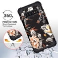 thumbnail image 5 of Casetego for Samsung Galaxy S10 Case,Floral Heavy Shockproof Full Body Protective Cover,Orange Flower/Black, 5 of 8