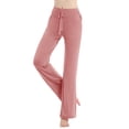 thumbnail image 5 of Womens Casual Wide Leg Palazzo Pants Summer High Waist Straight Leg Lounge Trousers Lightweight Pants Pockets Ladies Beach Vacation Pants Flowy Lightweight Comfy Lounge Clothes White, 5 of 9