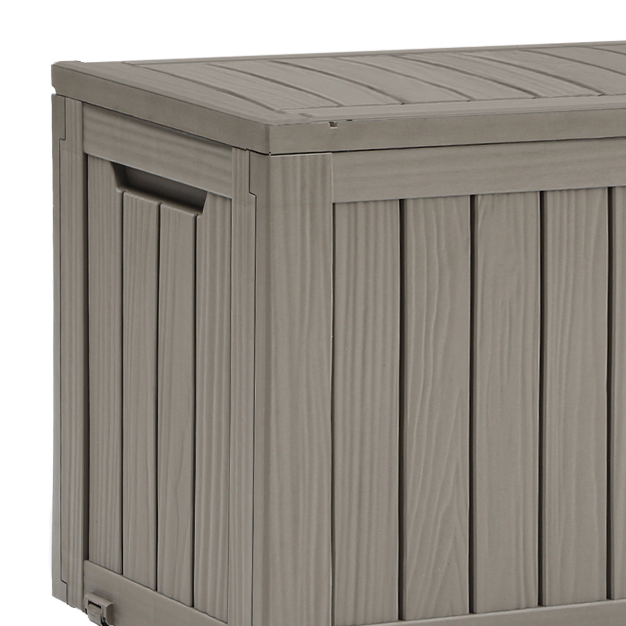 Uforic 72 Gallon Outdoor Resin Storage Box with Wheels, Patio Deck Box for Indoor & Outdoor Use, Ideal for Throw Pillows, Sports Gear & Yard Supplies, Light Brown