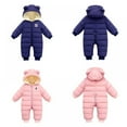 thumbnail image 5 of SYNPOS 0-12 Months Baby Boy Girl Winter Warm Ear Hooded Romper Jumpsuit Jacket Overcoat Thick Down Coat, 5 of 5