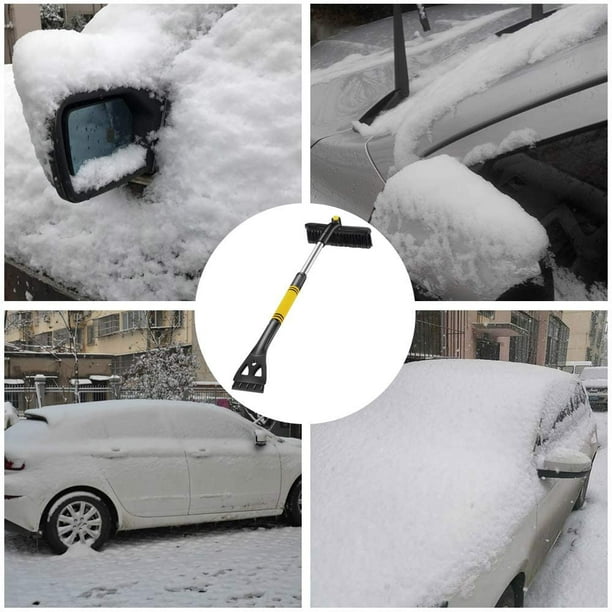 Grattoir à glace pour voiture, brosse à neige avec balai Grattoir à glace  pour voiture 3 en 1, pelle à neige, brosse à neige rétractable, brosse à  neige amovible avec tête de