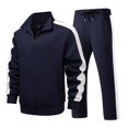 thumbnail image 2 of Men Full Zip Track Suit Set with Stand Collar Long Sleeve Jacket and Elastic Waistband Pants Sporty Style Outfit, 2 of 4