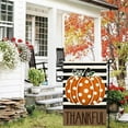 thumbnail image 4 of Thanksgiving Fall Garden Flag 12x18 Inch Double Sided for Outside, Thankful Polka Dot Pumpkin Striped Outdoor Seasonal Holiday Yard Porch Decoration, 4 of 6