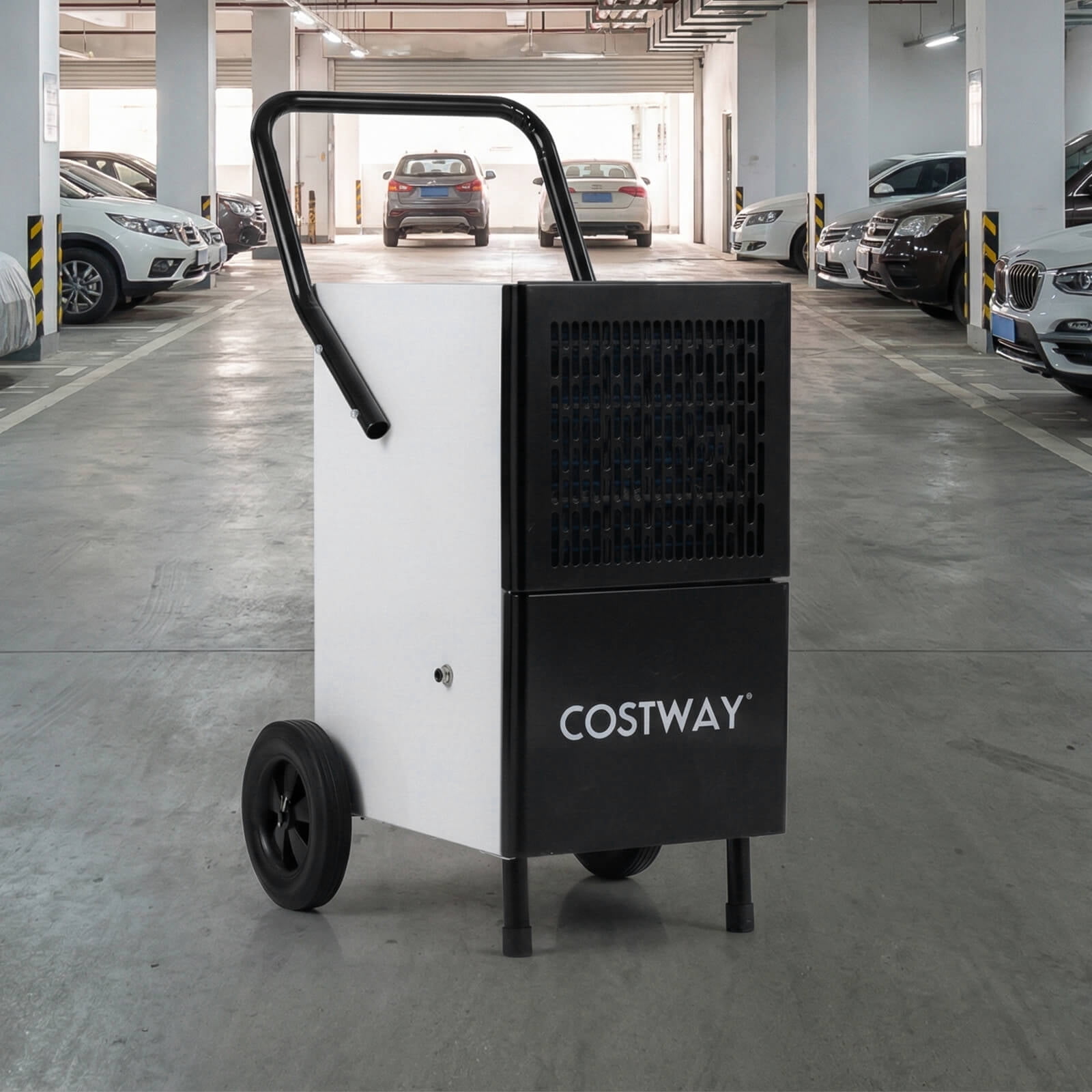 Costway 42-Pint(DOE) Dehumidifier with Built-in Pump, Drain Hose & Wheels White + Black 7500 Sq. ft Coverage Area (MAX 189Pint at 95°F, 90%RH)