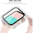 thumbnail image 3 of 2-Pack Bling Cases with Screen Protector Compatible for Apple Watch 44mm SE 2022 Series 6 5 4, Protective Cover for iWatch SE Series 4/5/6 (44mm, Clear/Red), 3 of 5