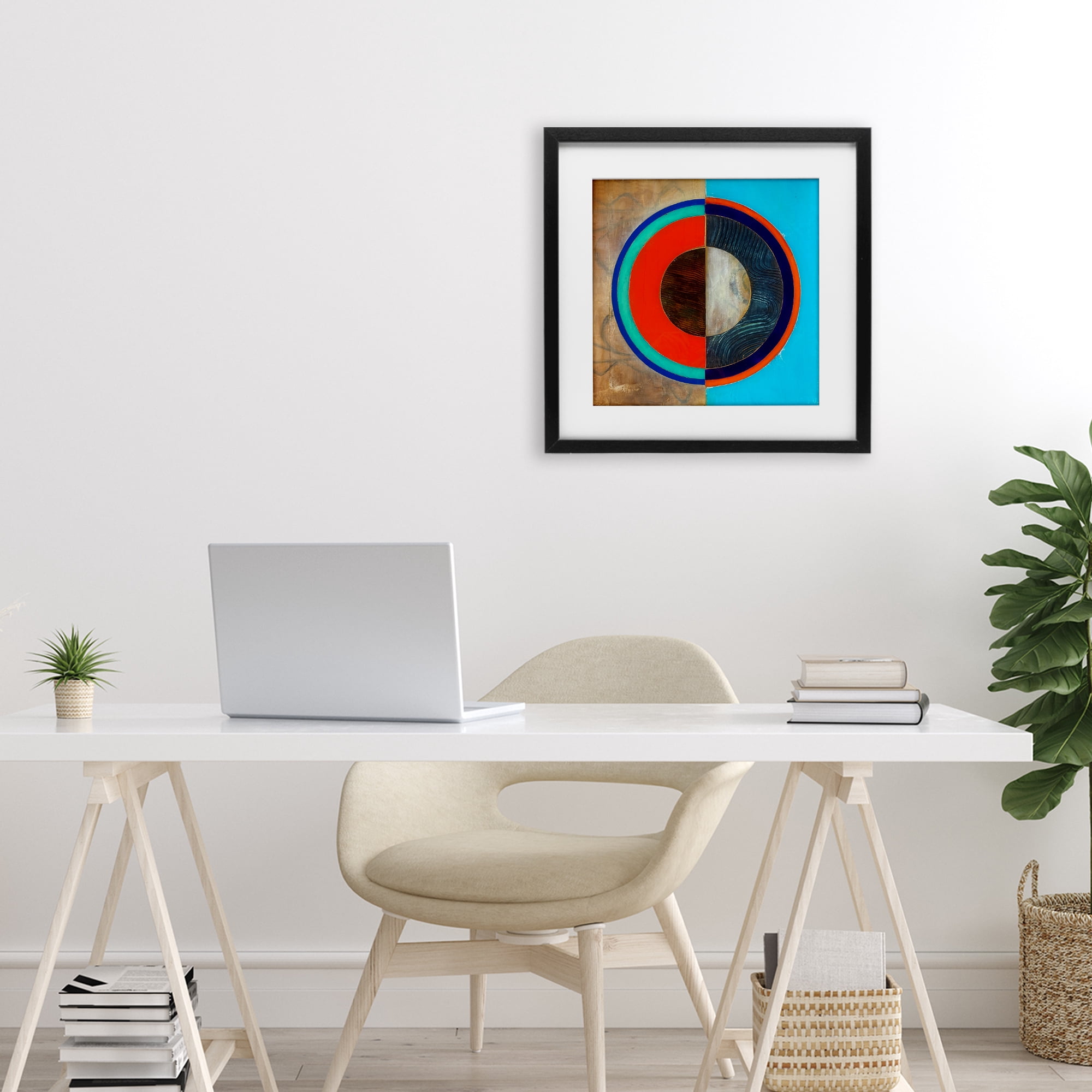 Stupell Industries Red Arc Summer Circle Black Framed Print Under Glass, design by Matthew Finger