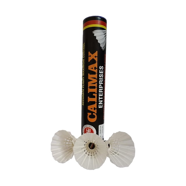 Calimax Enterprises Gold Series Badminton Feather Shuttlecock | White , Pack Of 10 , With Excellent Flight And Balance