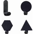 thumbnail image 1 of 4-Pack Stainless Steel Frosted Hooks in Black for Easy Installation, 1 of 3