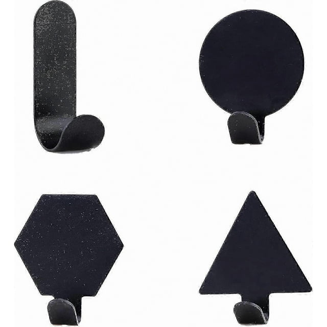 4-Pack Stainless Steel Frosted Hooks in Black for Easy Installation