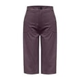 thumbnail image 6 of Wyobmus Womens Barrel Pants High Waisted Straight Leg Stretchy Cropped Capri Pants With Pockets Summer Casual Loose Trousers Purple, 6 of 6