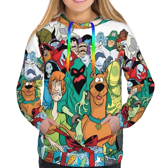 Saiise Scooby-Doo L Women's Hoodies Long Sleeve Sweatshirts Drawstring Pullover Tops with Pocket Casual Loose-Small