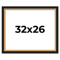 32x26 Frame Gold Real Wood Picture Frame Width 2.25 Inches | Interior Frame Depth 0.5 Inches |