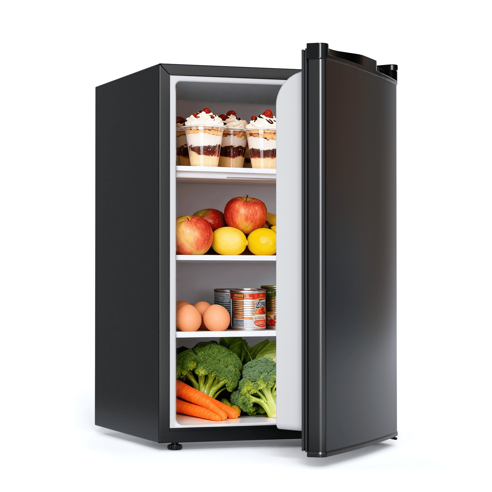 KNDKO 4.4 Cu.Ft Mini Fridge, Apartment Refrigerator with Reversible Door, Adjustable Thermostat for Bedroom Dorm Office Kitchen, Black